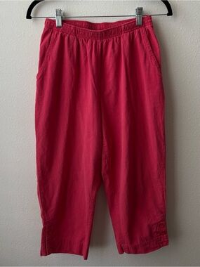 Cathy Daniels Hot Pink Elastic Waist Cotton Capri Pants